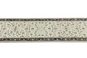 Cream Floral Traditional 2'8X8'1 Indo-Nain Oriental Runner Rug