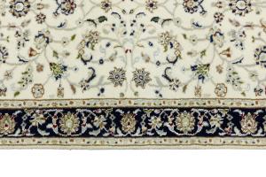 Cream Floral Traditional 2'8X8'1 Indo-Nain Oriental Runner Rug