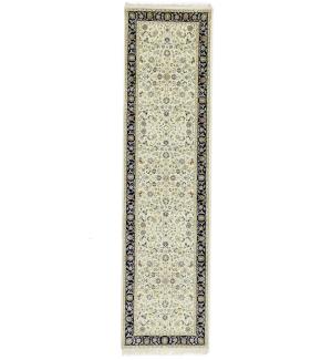 Cream Floral 3X10 Indo-Nain Oriental Runner Rug