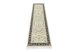 Cream Floral 3X10 Indo-Nain Oriental Runner Rug