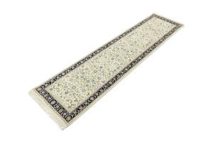 Cream Floral 3X10 Indo-Nain Oriental Runner Rug