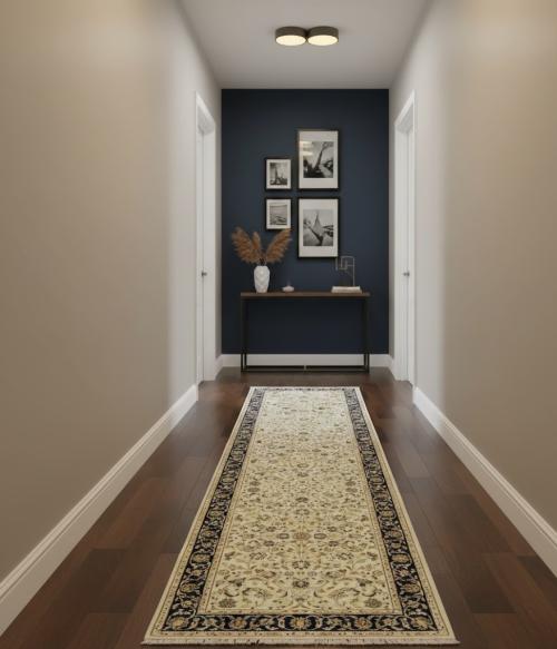 2'8 X 10'4 Hnad Knotted Indo-Nain Floral Wool Runner Rug