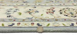 Light Blue Traditional 7x7 Indo-Nain Oriental Square Rug