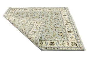 Light Blue Traditional 7x7 Indo-Nain Oriental Square Rug
