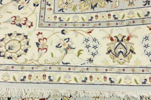 Light Blue Traditional 7x7 Indo-Nain Oriental Square Rug