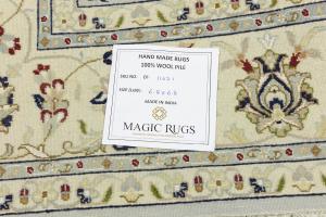 Light Blue Traditional 7x7 Indo-Nain Oriental Square Rug