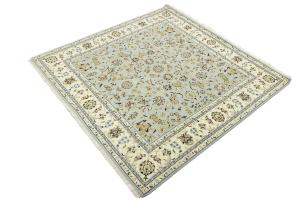 Light Blue Traditional 7x7 Indo-Nain Oriental Square Rug
