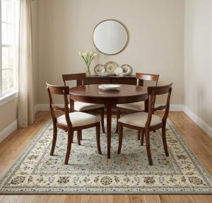 Light Blue Traditional 7x7 Indo-Nain Oriental Square Rug