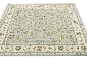 Light Blue Traditional 7x7 Indo-Nain Oriental Square Rug