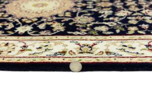 Dark Navy Floral 3X10 Indo-Nain Oriental Runner Rug