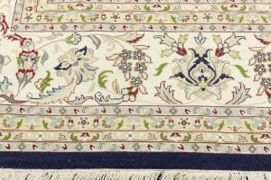 Dark Navy Floral Classic 11x11 Indo-Nain Oriental Square Rug