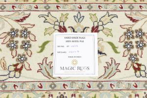 Dark Navy Floral Classic 11x11 Indo-Nain Oriental Square Rug