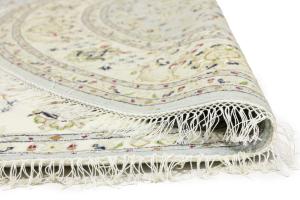 Light Blue Floral 8x8 Indo-Nain Oriental Round Rug