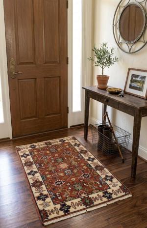 Rust Floral 2X3 Indo-Mahal Oriental Rug