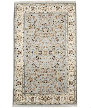 Light Blue Traditional Floral 5X8 Indo-Nain Oriental Rug