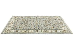 Light Blue Traditional Floral 5X8 Indo-Nain Oriental Rug