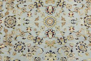 Light Blue Traditional Floral 5X8 Indo-Nain Oriental Rug