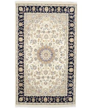 Ivory Floral 5x8 Indo-Nain Oriental Rug