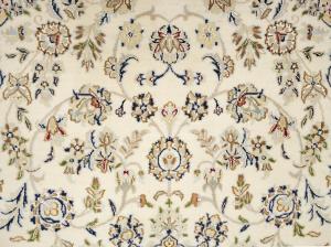 Ivory Floral 5x8 Indo-Nain Oriental Rug