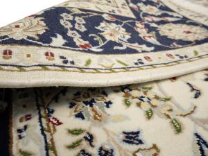 Ivory Floral 5x8 Indo-Nain Oriental Rug