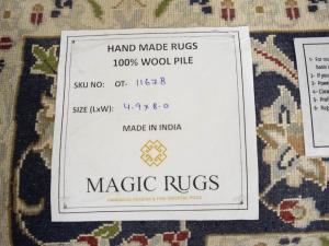 Ivory Floral 5x8 Indo-Nain Oriental Rug