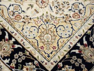 Ivory Floral 5x8 Indo-Nain Oriental Rug