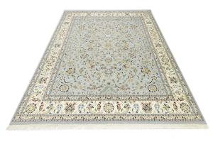 Light Blue Traditional 9x12 Indo-Nain Oriental Rug