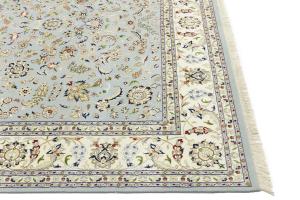 Light Blue Traditional 9x12 Indo-Nain Oriental Rug