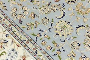 Light Blue Traditional 9x12 Indo-Nain Oriental Rug