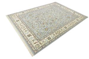 Light Blue Traditional 9x12 Indo-Nain Oriental Rug