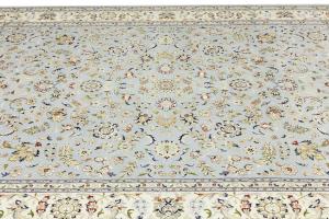 Light Blue Traditional 9x12 Indo-Nain Oriental Rug