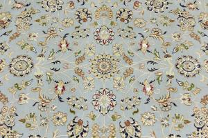 Light Blue Traditional 9x12 Indo-Nain Oriental Rug