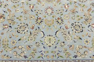 Light Blue Traditional 9x12 Indo-Nain Oriental Rug