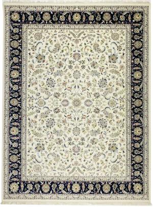 Cream Floral 9x12 Indo-Nain Oriental Rug