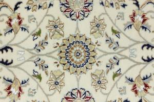 Cream Floral 9x12 Indo-Nain Oriental Rug