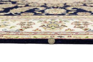 Dark Navy Floral Traditional 7X10 Indo-Nain Oriental Rug