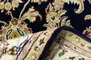 Dark Navy Floral Traditional 7X10 Indo-Nain Oriental Rug