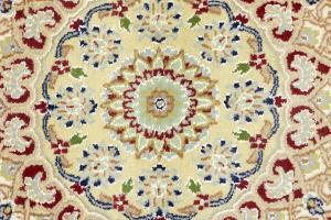 Dark Navy Floral Traditional 7X10 Indo-Nain Oriental Rug