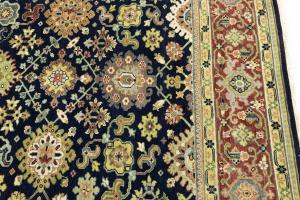 Navy Blue Geometric Transitional 9x12 Chobi Oriental Rug