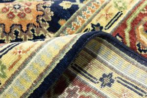 Navy Blue Geometric Transitional 9x12 Chobi Oriental Rug