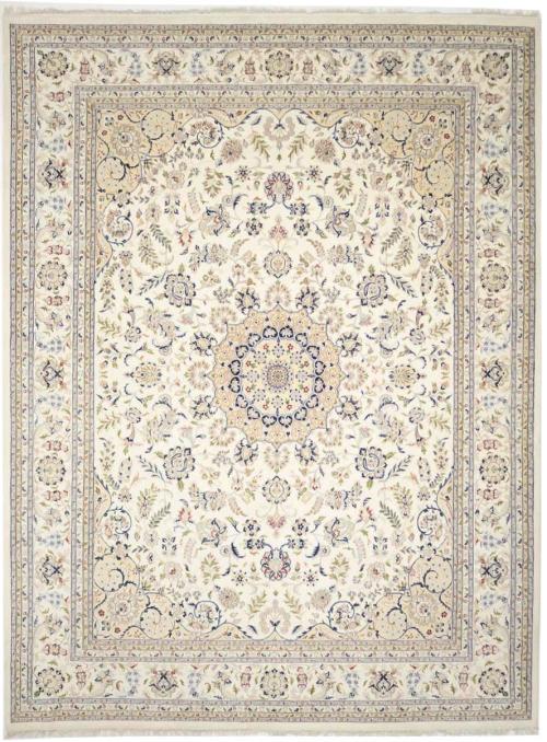 11'10 X 15'5 Hand Knotted Indo-Nain Floral Oriental Wool Rug