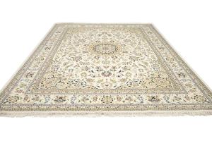 11'10 X 15'5 Hand Knotted Indo-Nain Floral Oriental Wool Rug