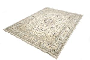 11'10 X 15'5 Hand Knotted Indo-Nain Floral Oriental Wool Rug