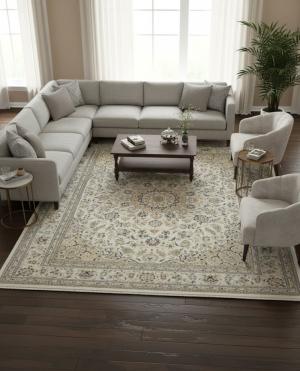 11'10 X 15'5 Hand Knotted Indo-Nain Floral Oriental Wool Rug