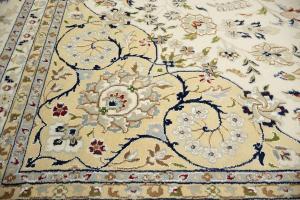 11'10 X 15'5 Hand Knotted Indo-Nain Floral Oriental Wool Rug