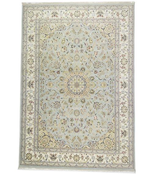 Light Blue Traditional 10x14 Indo-Nain Oriental Rug