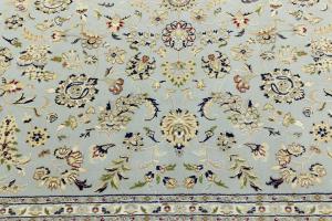 Light Blue Traditional 10x14 Indo-Nain Oriental Rug