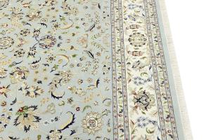 Light Blue Traditional 10x14 Indo-Nain Oriental Rug