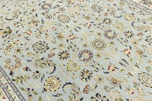 Light Blue Traditional 10x14 Indo-Nain Oriental Rug