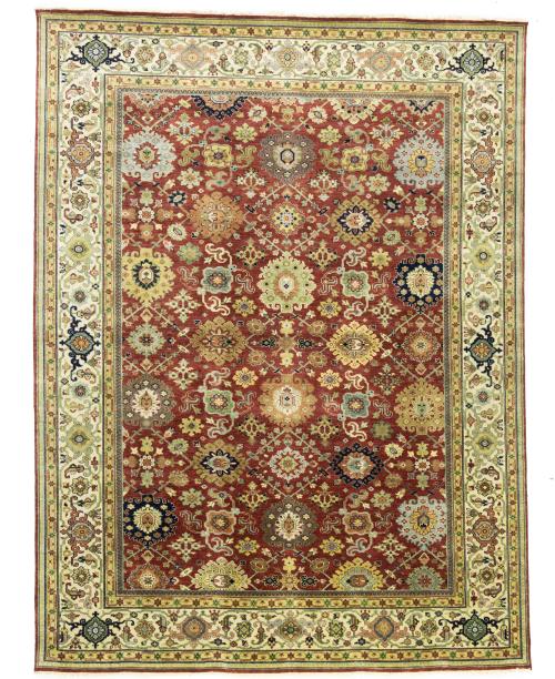 Red Floral Oushak 9x12 Pakistan Oriental Area Rug